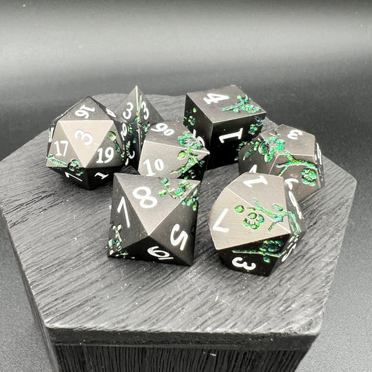 Black and Green Plum Blossom Dice