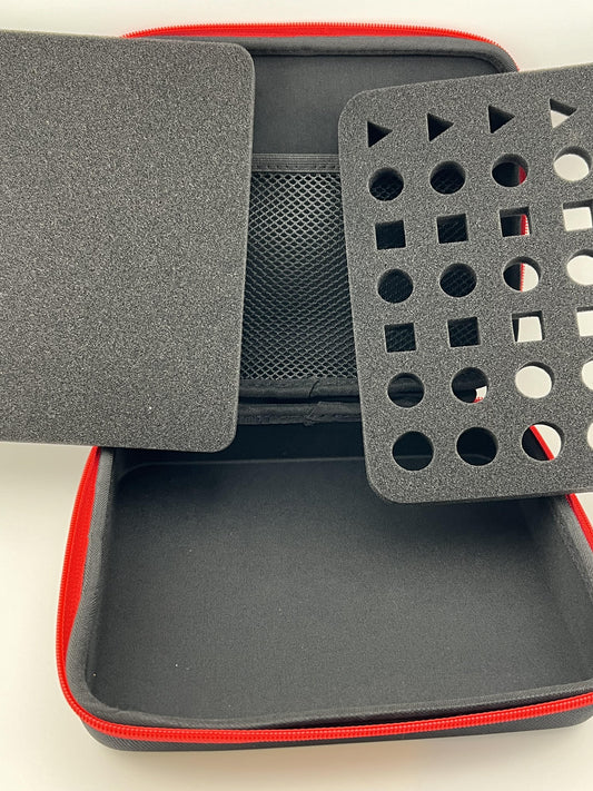 AC-02 Black (With Red Trim), Zipper Case