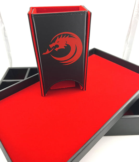 AT-31 Red Dice Storage Box With Dice Tower