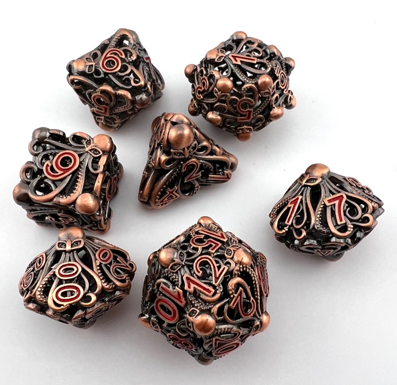 HO-01 Copper, Octopus Series, Hollow-Metal Dice Set