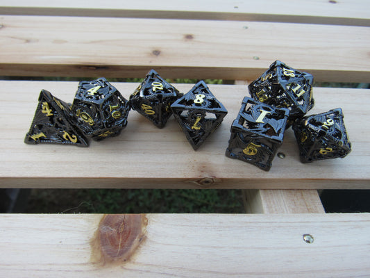 Black and Gold Dragon Hollow Dice