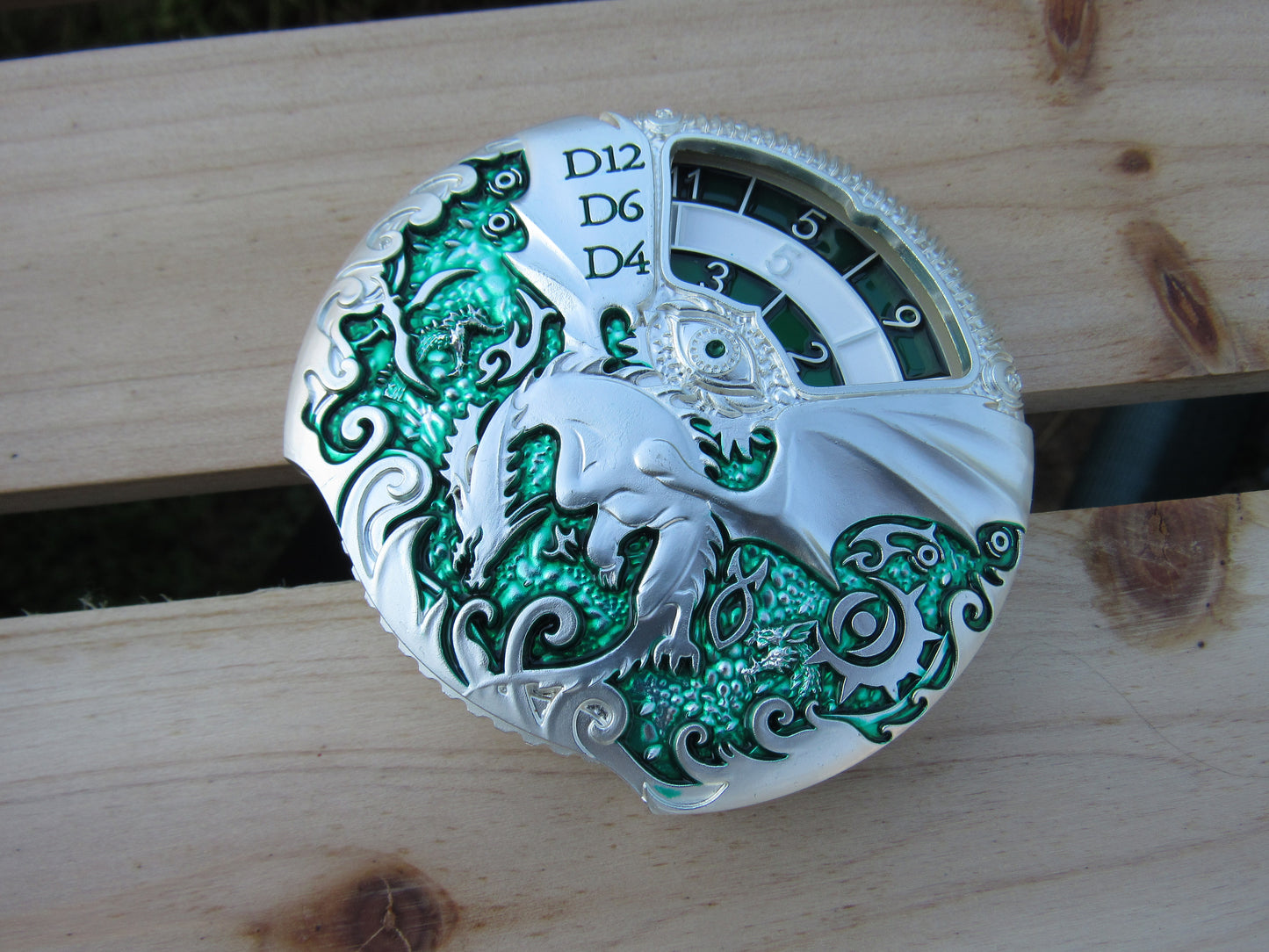 Dragon Spinner - Silver and Green