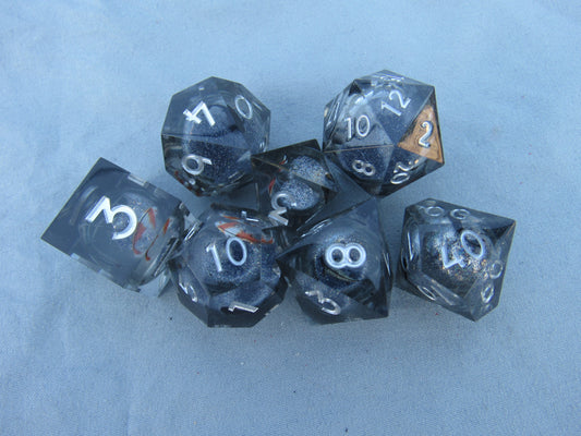 Grey Koi Fish Liquid Core Sharp Resin Dice