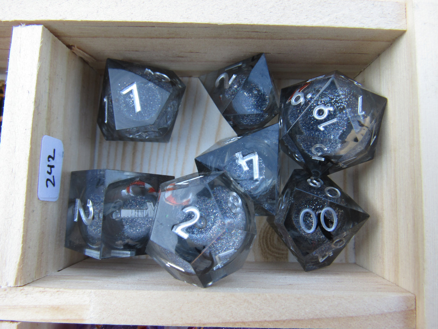 Grey Koi Fish Liquid Core Sharp Resin Dice