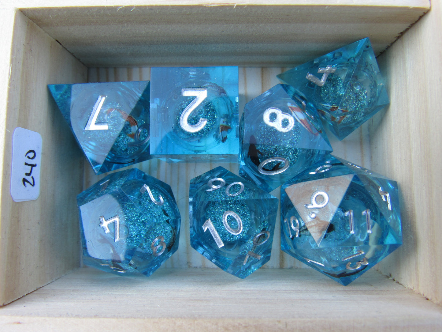 Blue Koi Fish Liquid Core Sharp Resin Dice
