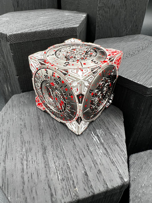 Cube Spinner - Silver with Blood Splatter