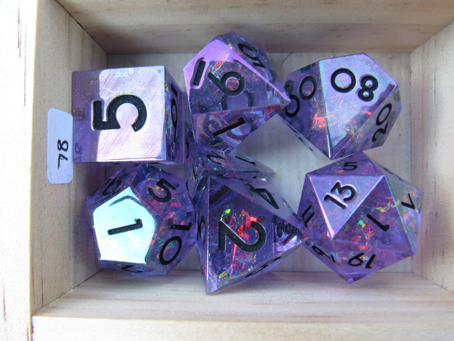 Purple Iridescent Sharp Resin Dice