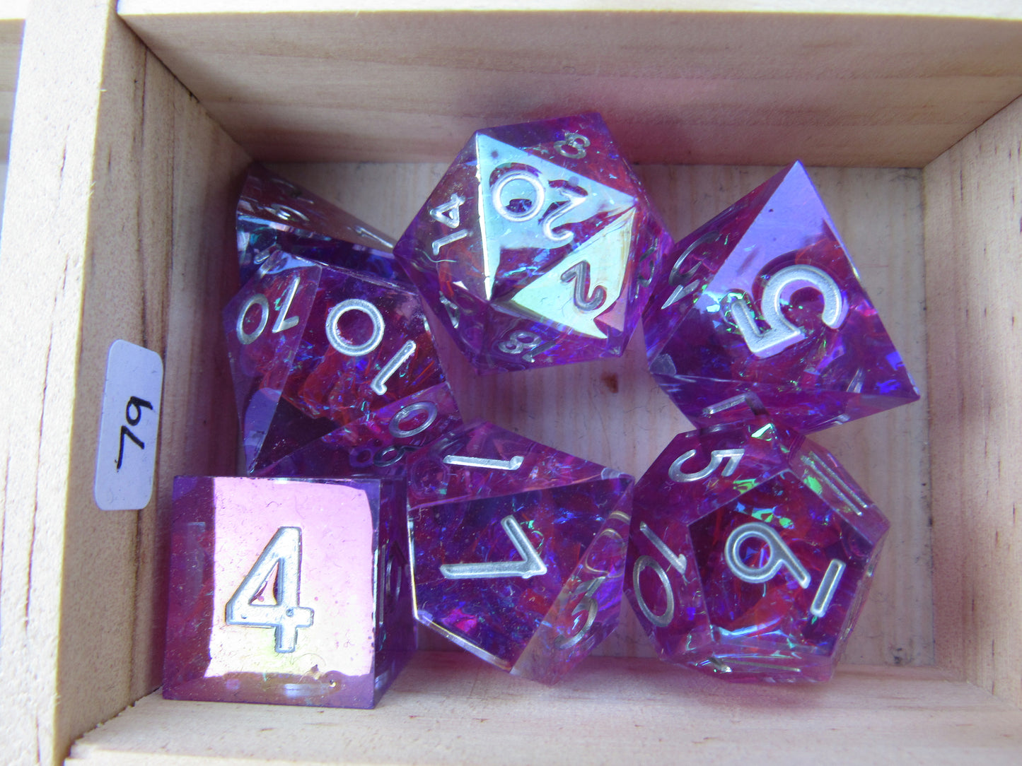 Magenta Iridescent Sharp Resin Dice