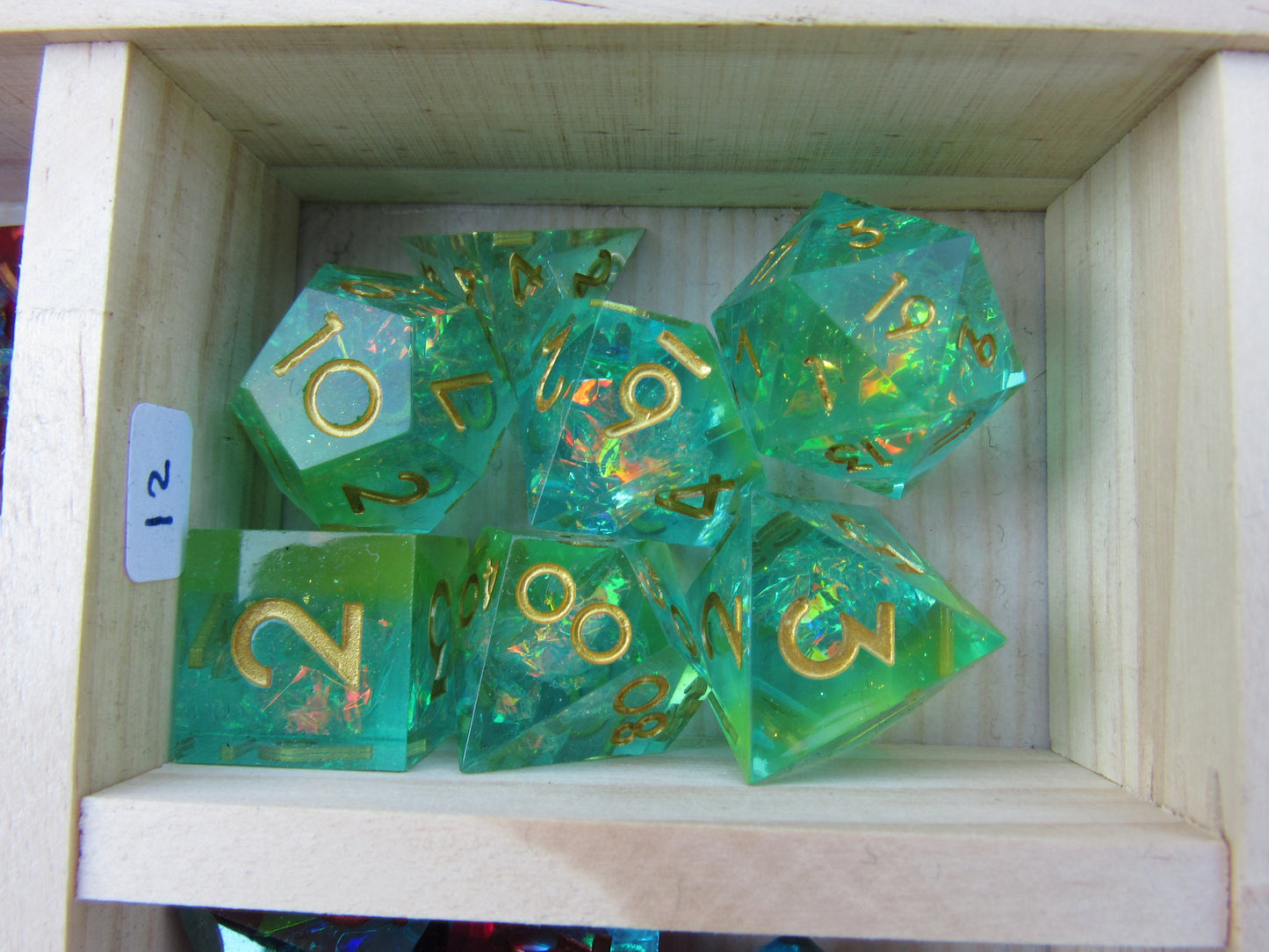 Light Green and Blue Sharp Resin Dice