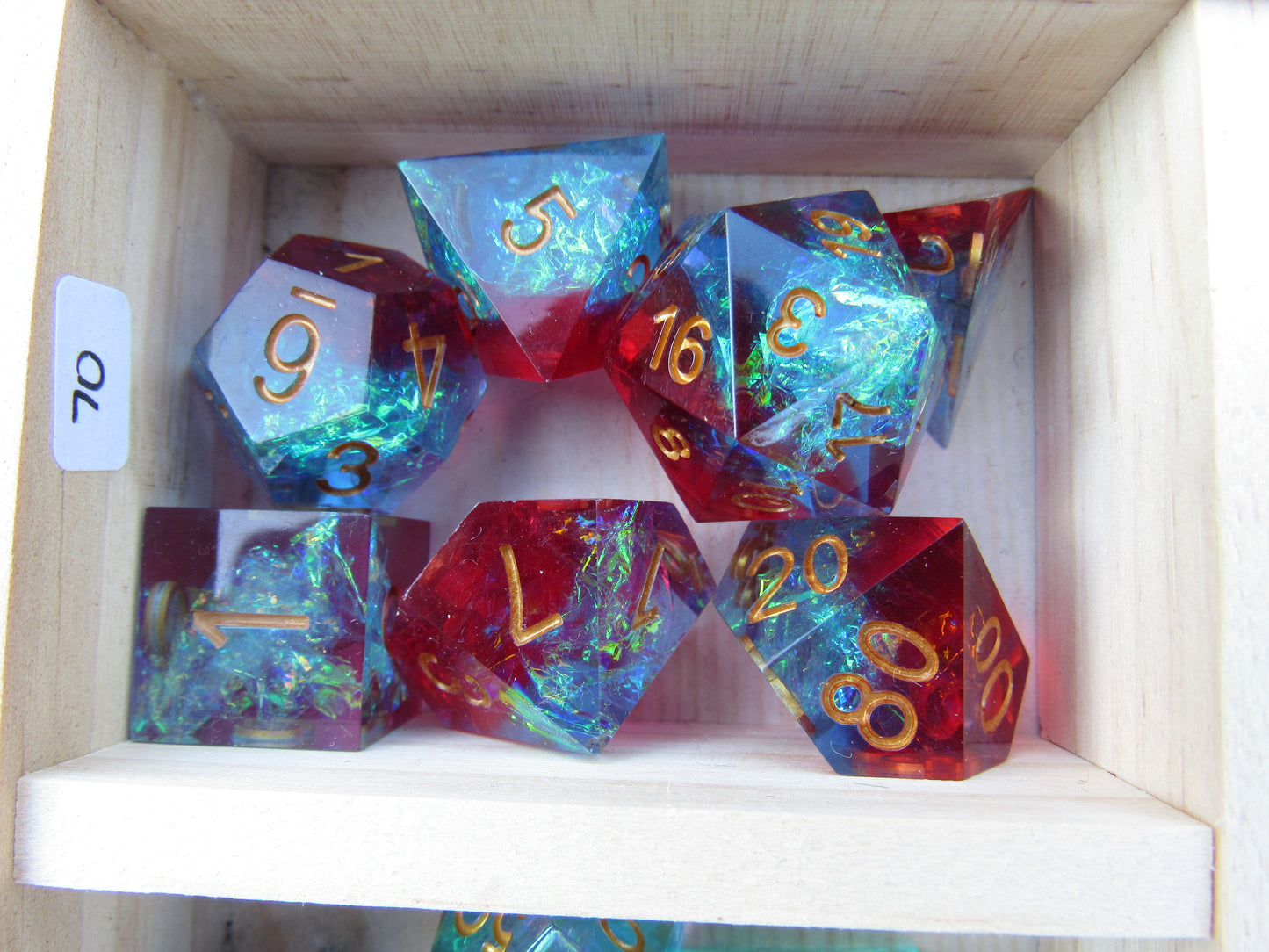 Red and Blue Sharp Resin Dice