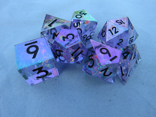 Purple Iridescent Sharp Resin Dice