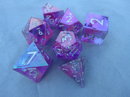 Magenta Iridescent Sharp Resin Dice