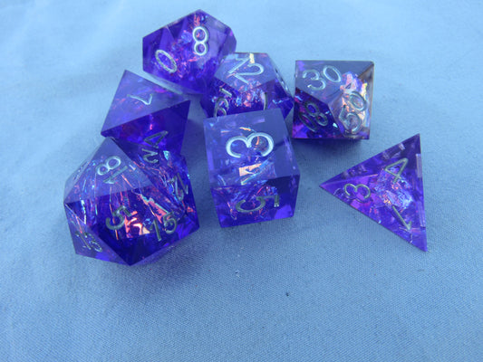 Purple Sharp Resin Dice
