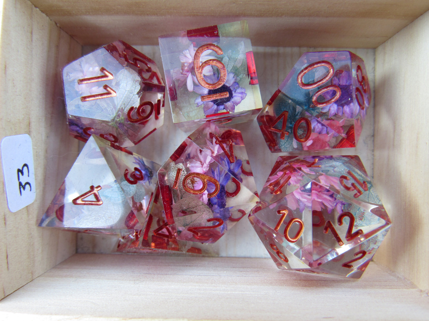 Pink Floral Sharp Resin Dice