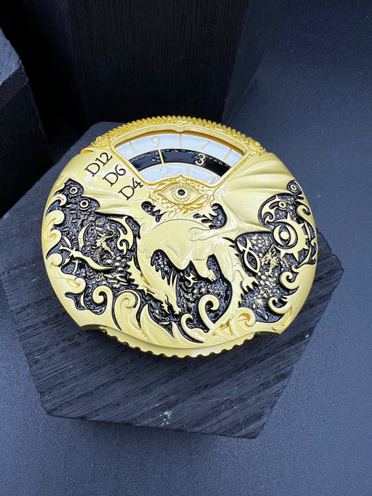 Dragon Spinner - Brass, Black, and White