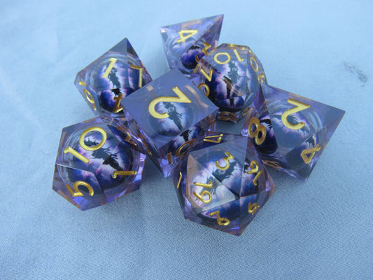 Purple Eyeball Liquid Core Sharp Resin Dice