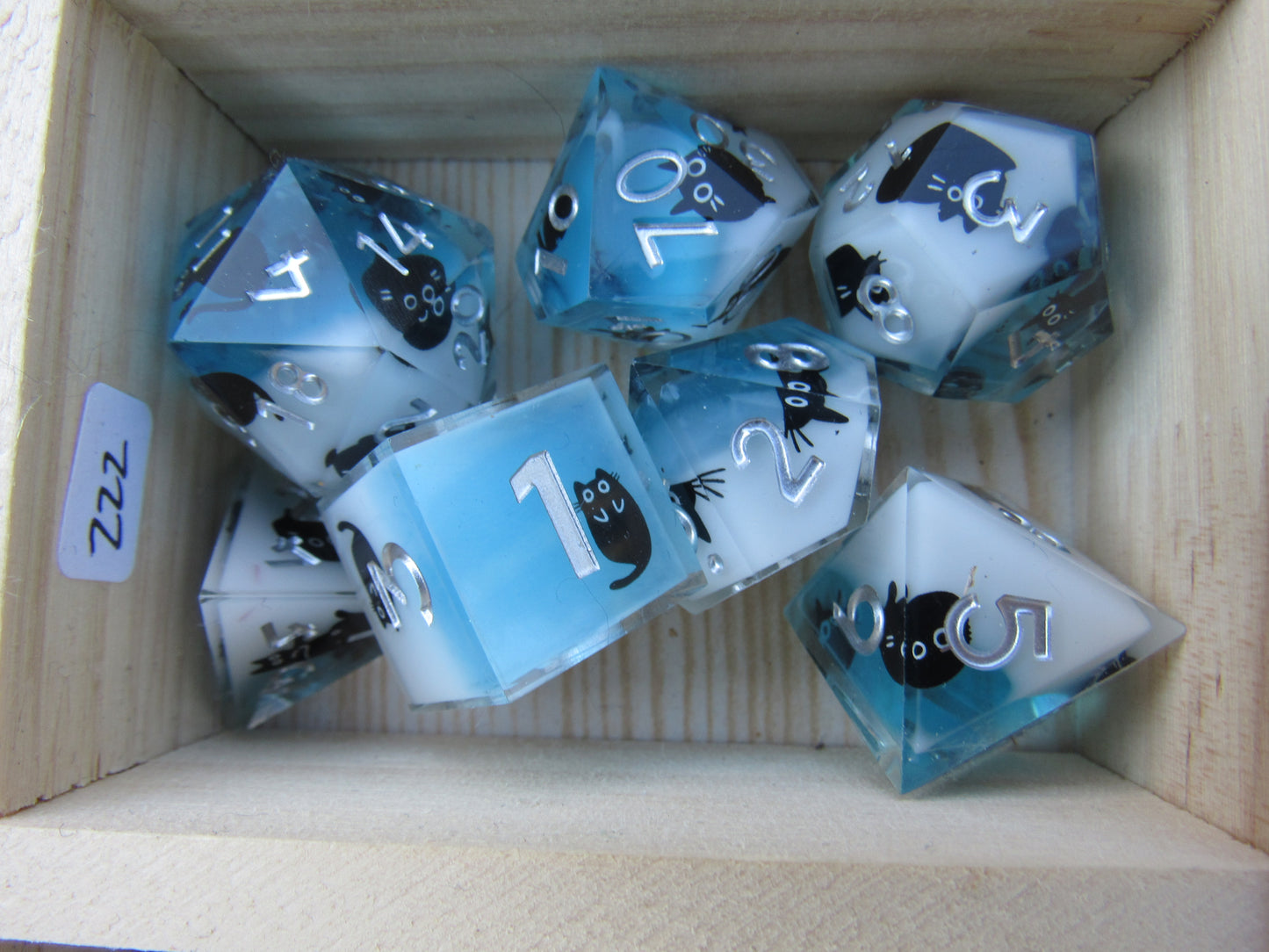 Black Cat Sharp Resin Dice