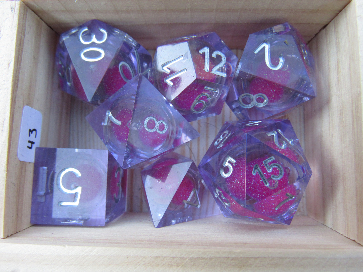 Pink Liquid Core Sharp Resin Dice