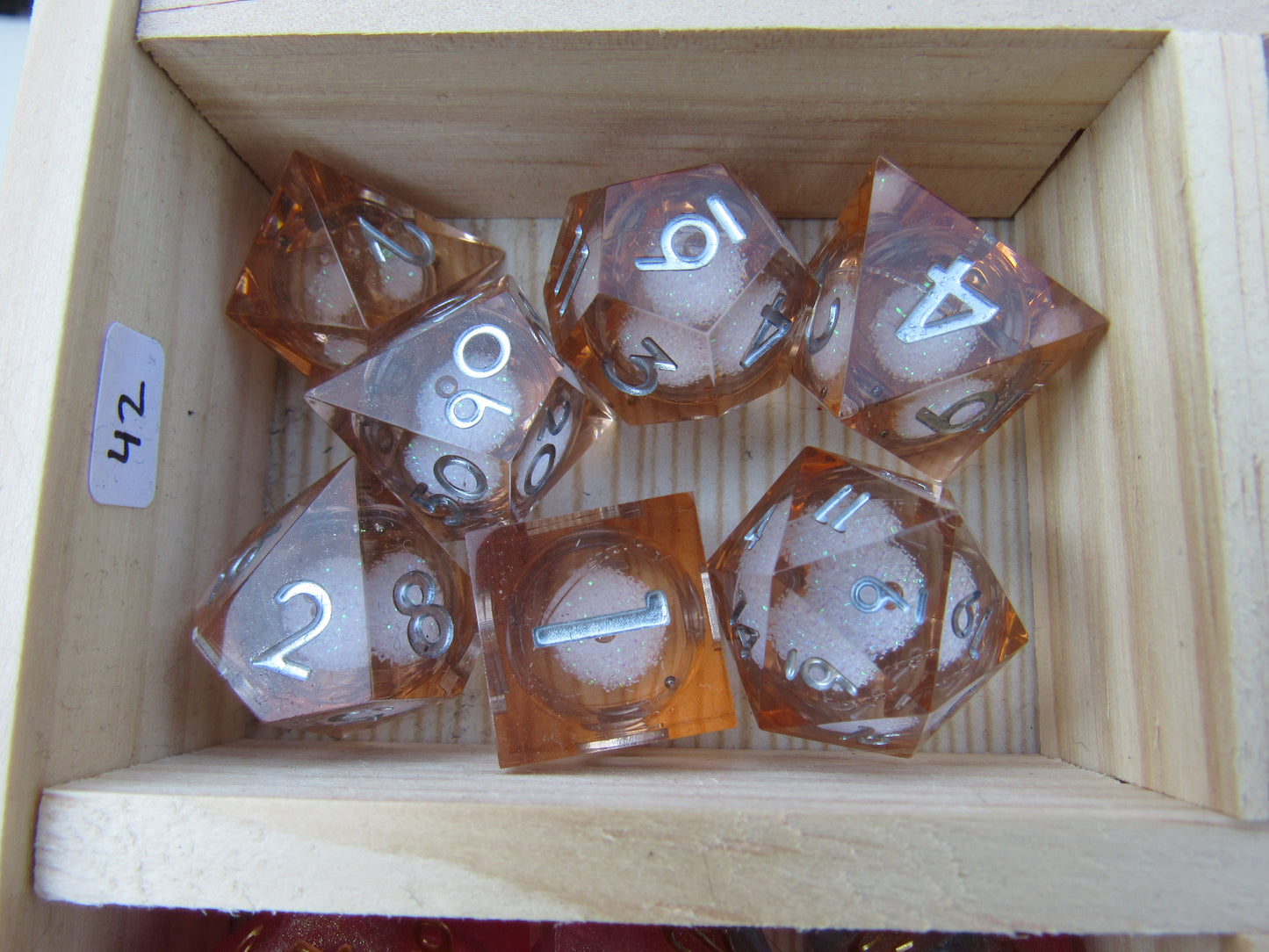 Pale Orange Liquid Core Sharp Resin Dice