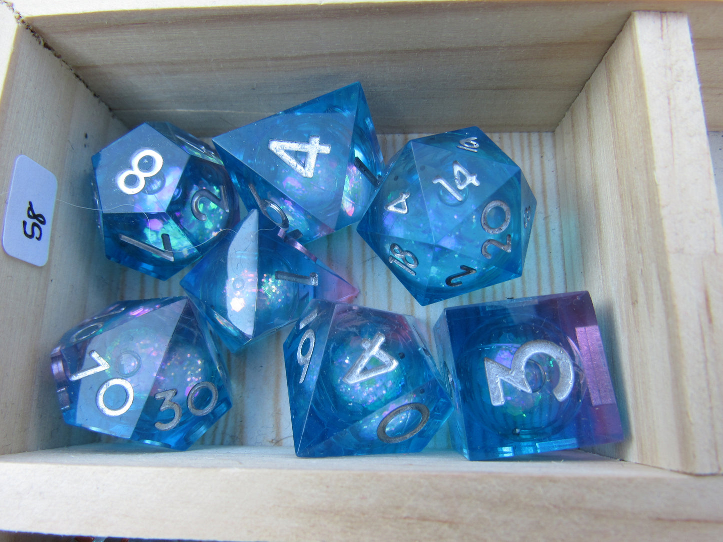 Blue Liquid Core Sharp Resin Dice