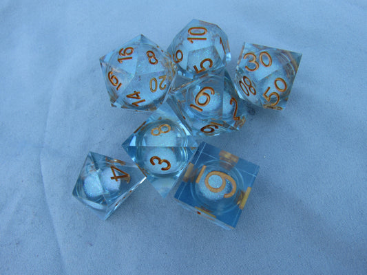 Pale Grey Liquid Core Sharp Resin Dice