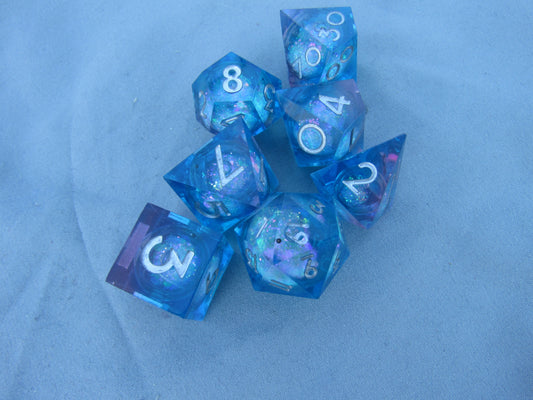 Blue Liquid Core Sharp Resin Dice