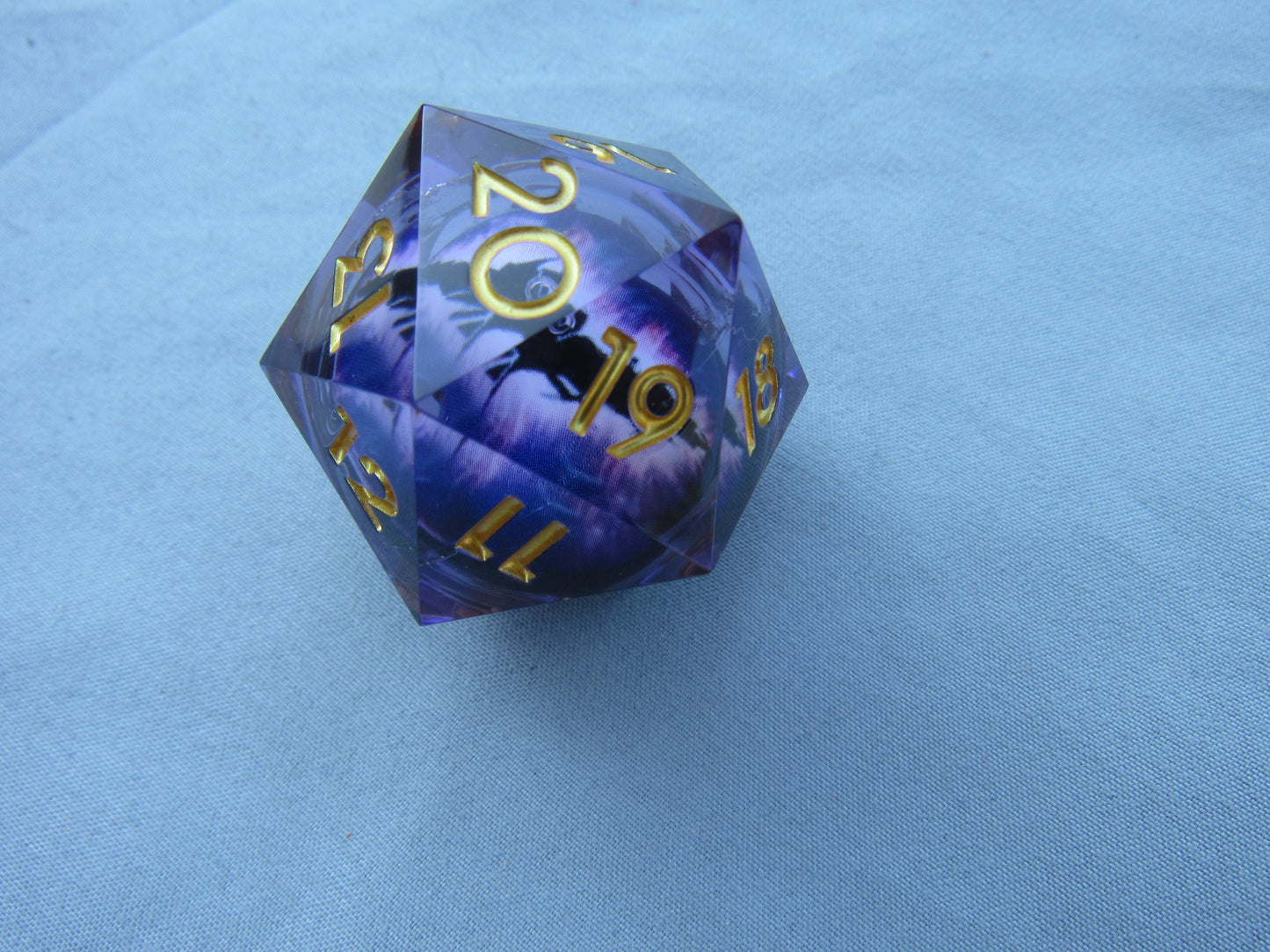 Purple Dragon Eye Liquid Core Large Spindown D20