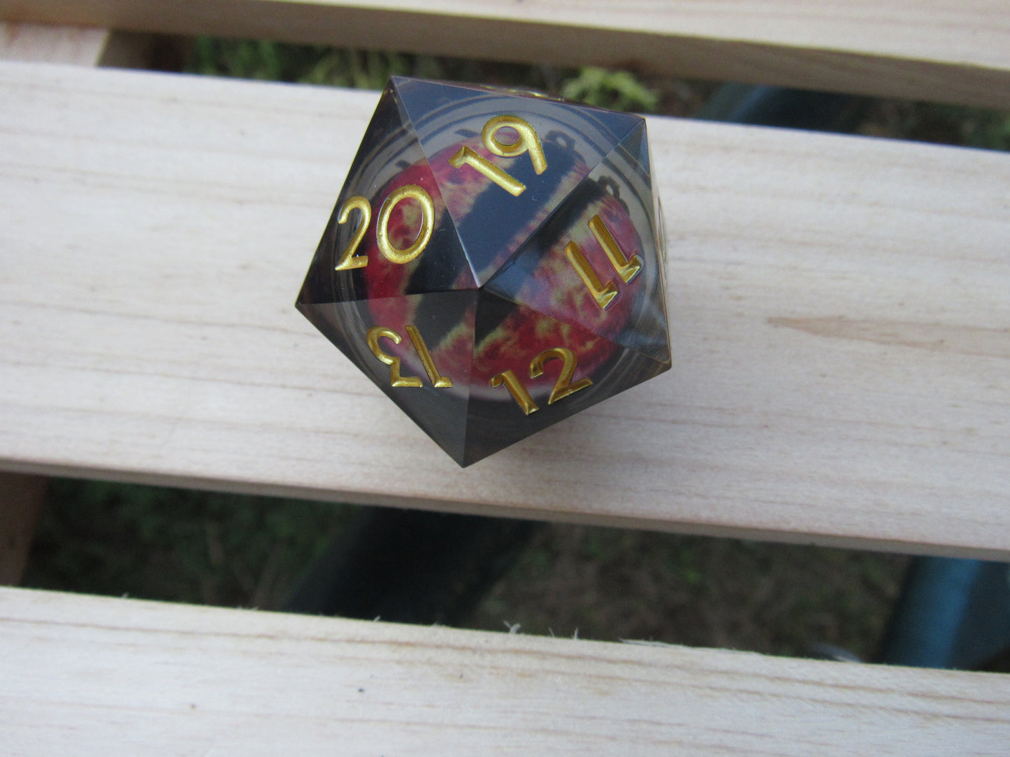 Red Dragon Eye Liquid Core Large Spindown D20