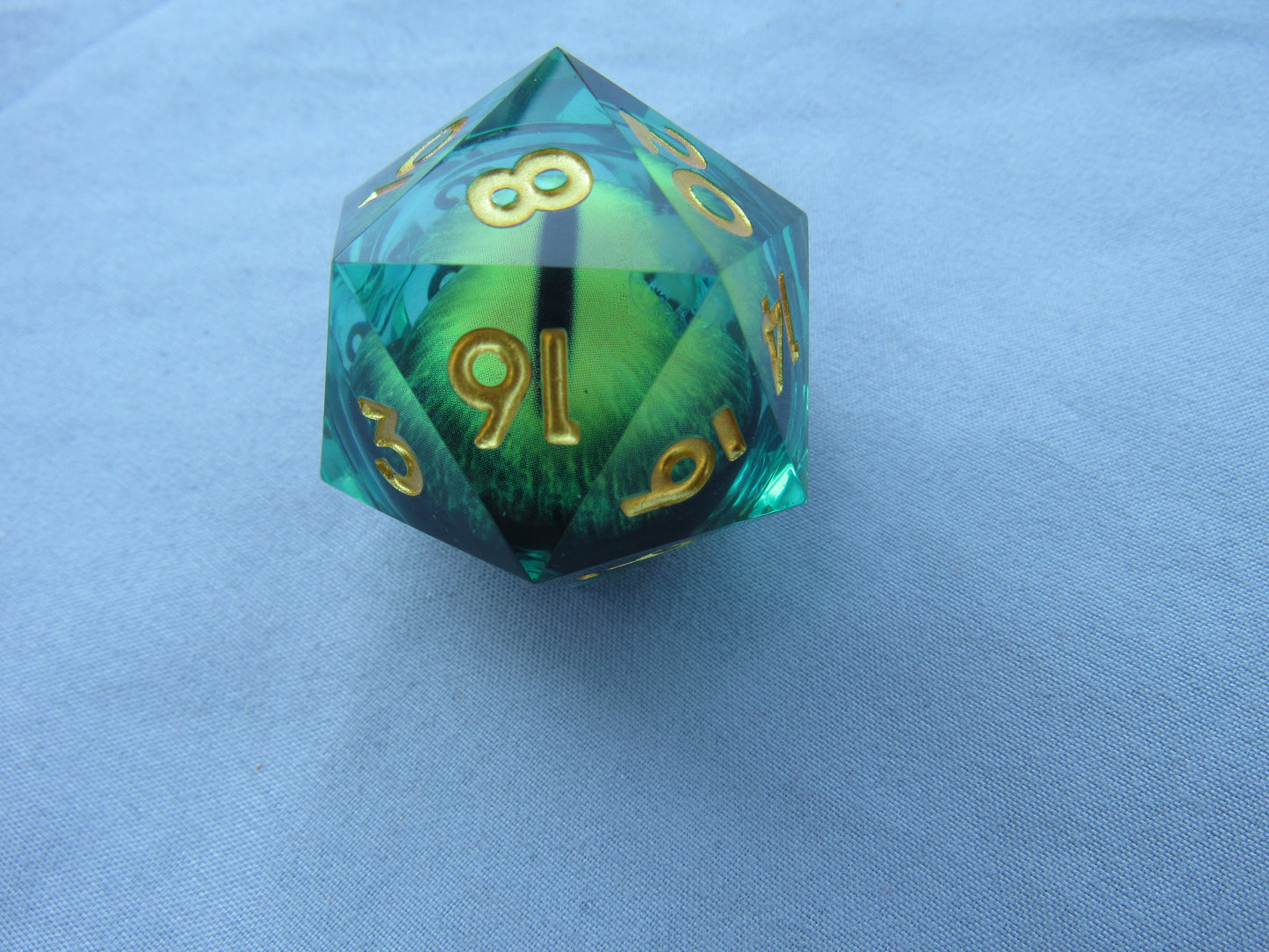 Green Dragon Eye Liquid Core Large D20