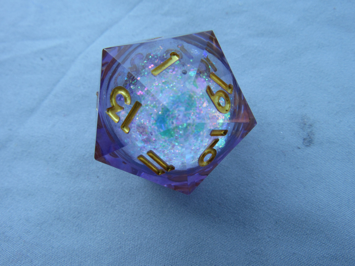 Purple Glitter Liquid Core Large D20