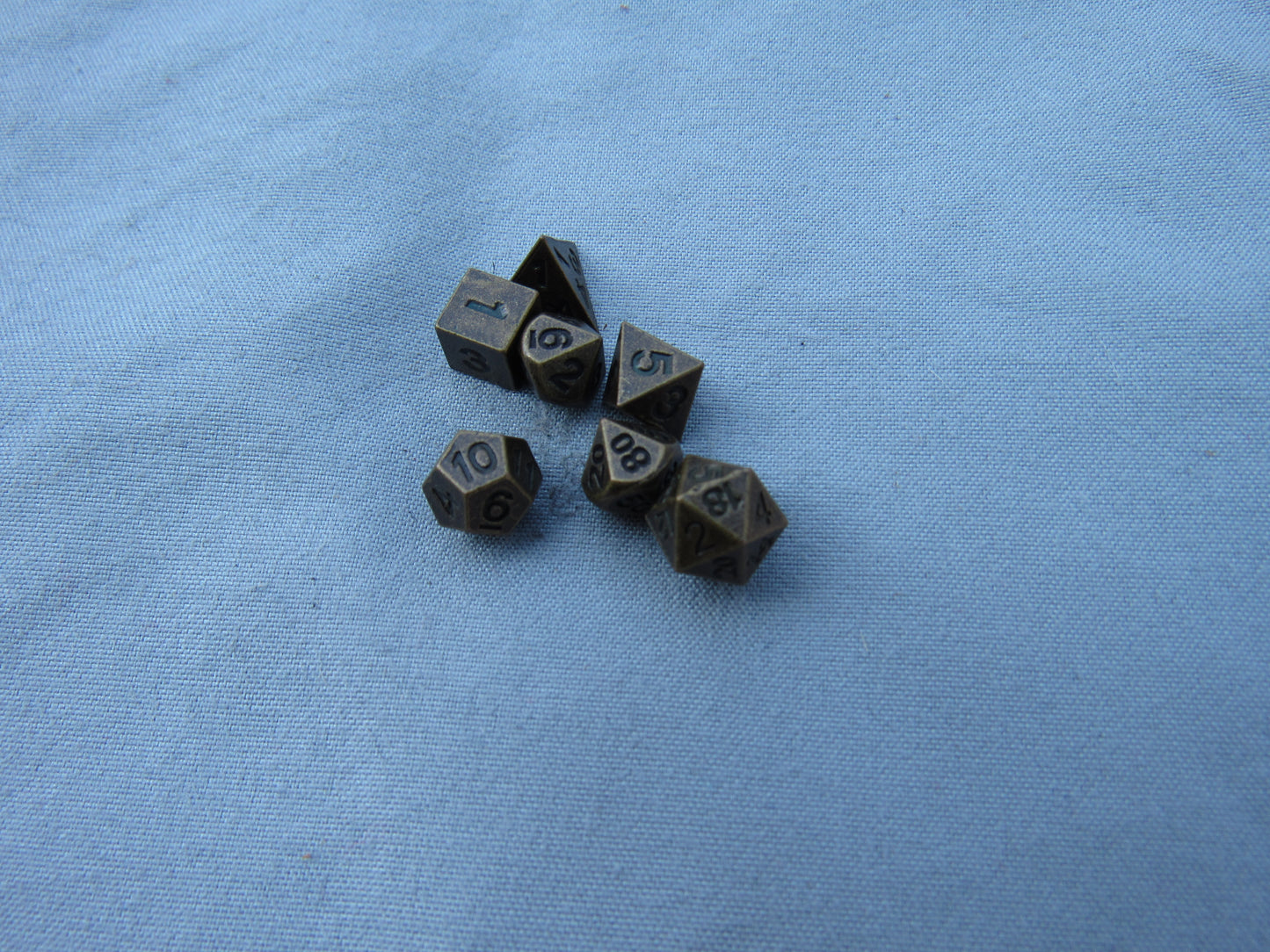 Tiny Antique Brass Dice