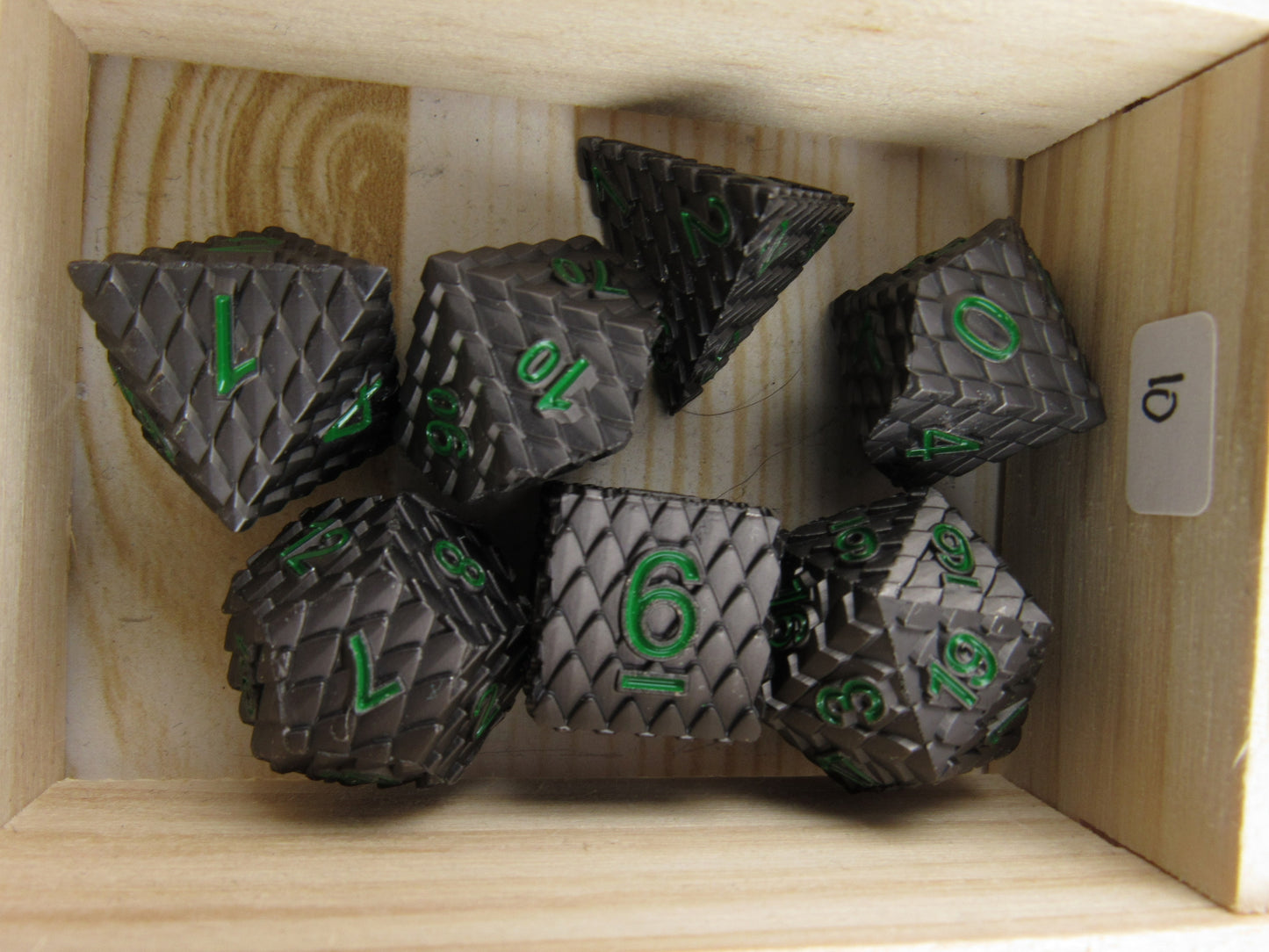 Black and Green Dragon Scale Dice