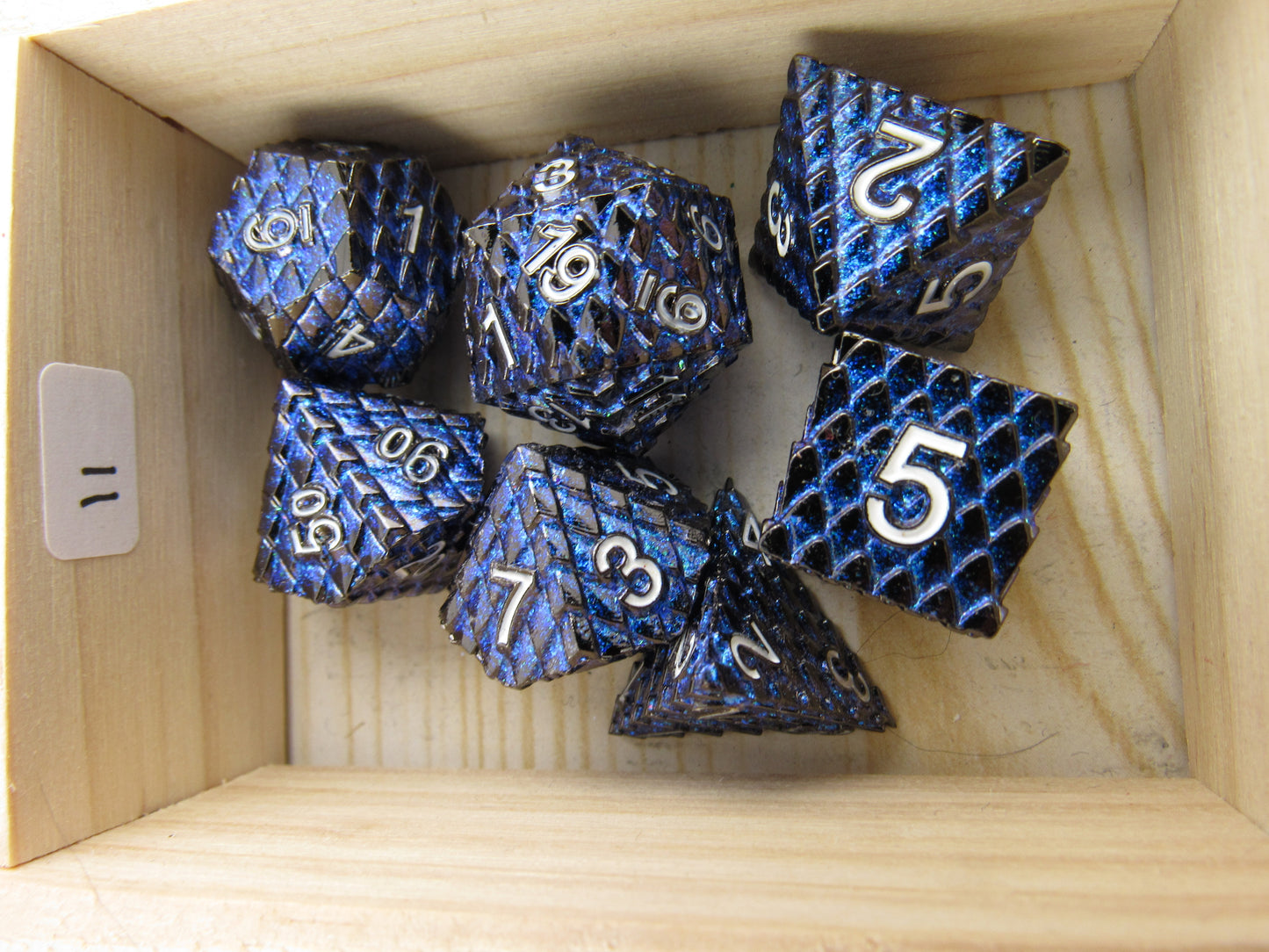 Blue Glitter Dragon Scale Dice