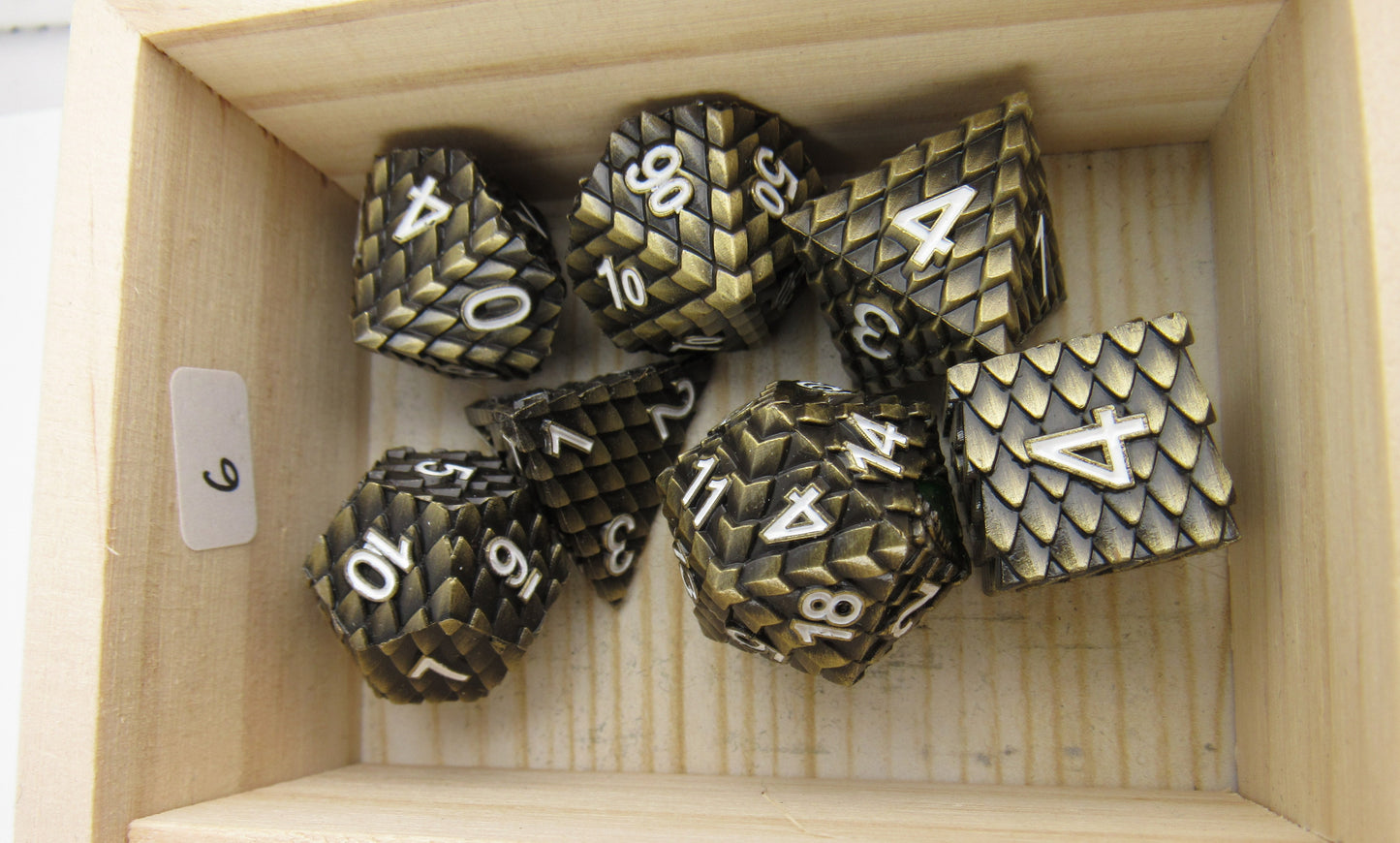 Antique Brass Dragon Scale Dice