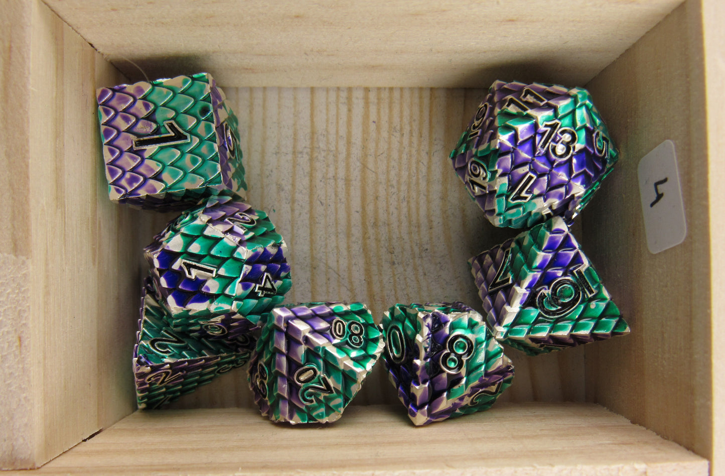 Green and Purple Dragon Scale Dice