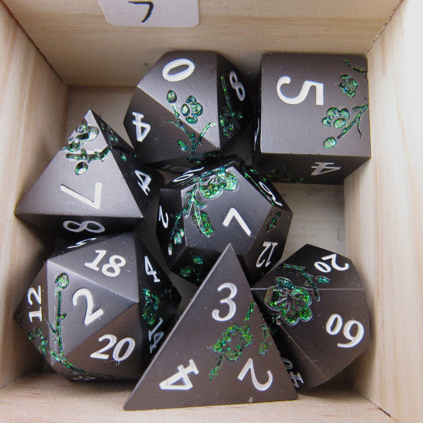 Black and Green Plum Blossom Dice