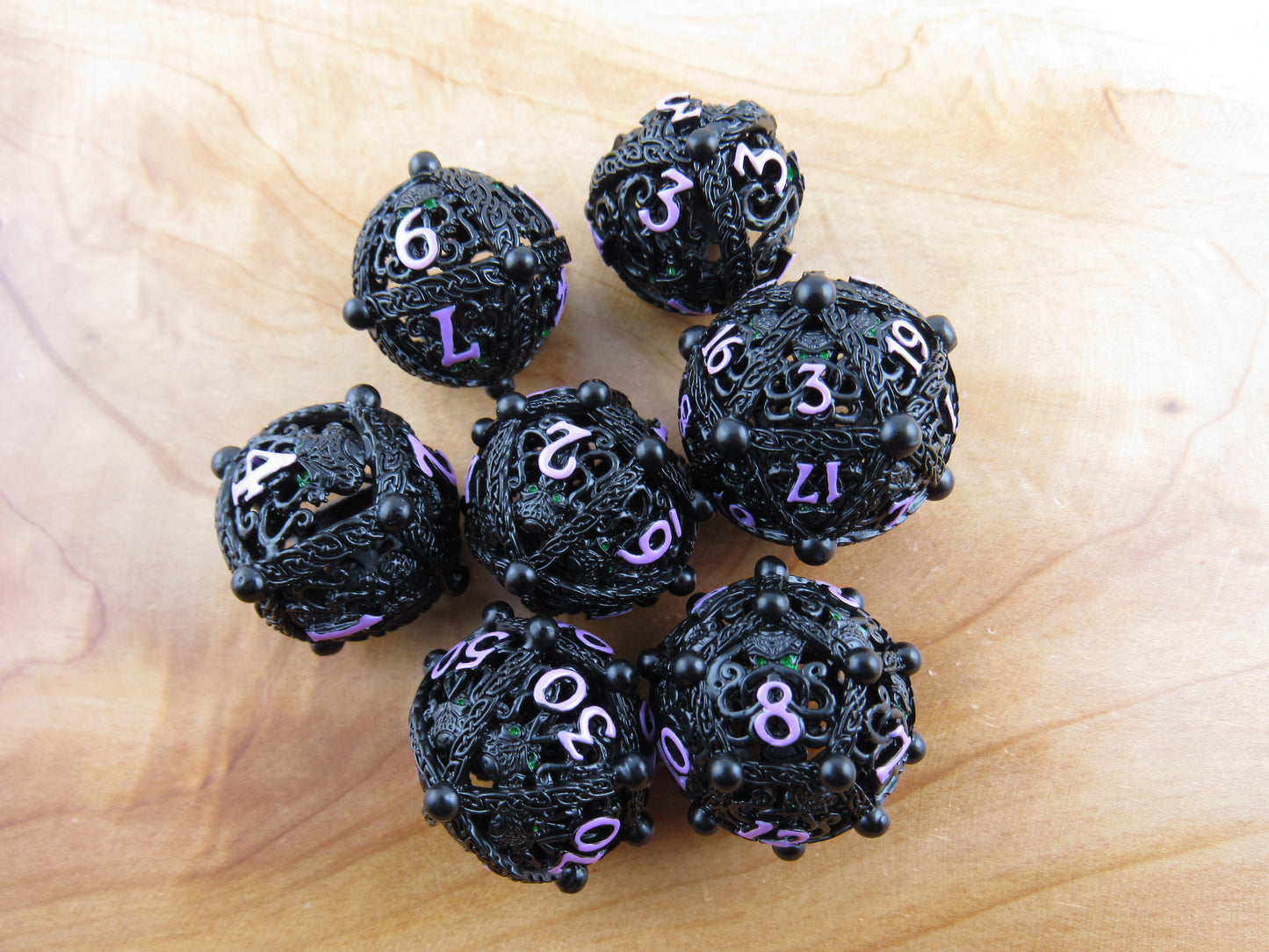 Black and Purple Hollow Spherical Dice