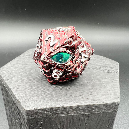 Dark Red Dragon Scale Large D20
