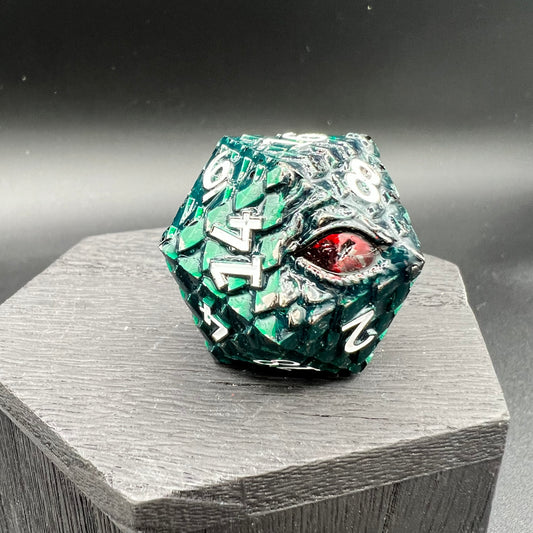 Dark Green Dragon Scale Large D20
