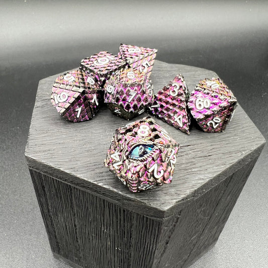 Purple Glitter Dragon Scale Dice