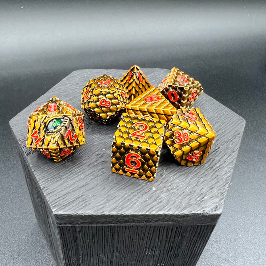 Bronze and Red Dragon Scale Dice