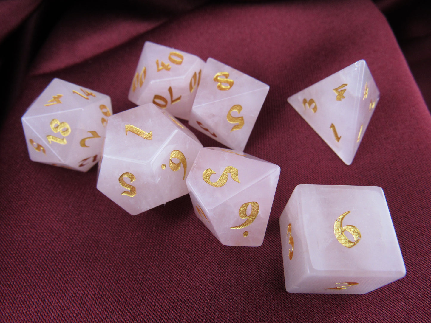Rose Quartz Dice Set