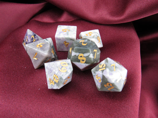 Tree Agate Dice Set