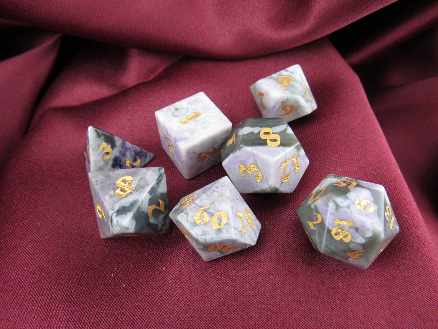 Tree Agate Dice Set