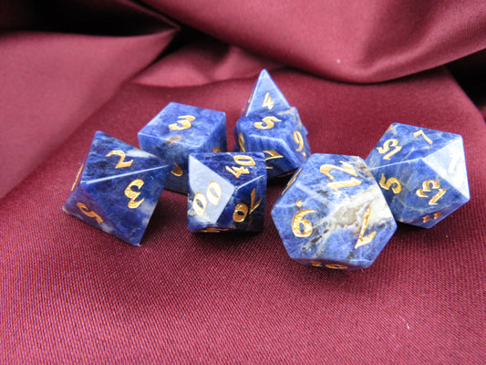 Sodalite Dice Set