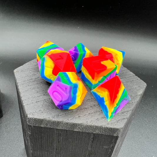 Rainbow Silicone Dice