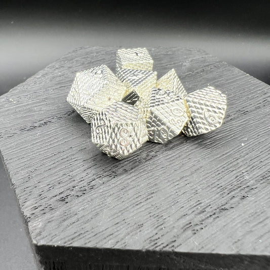 Silver Mini Dragon Scale Dice