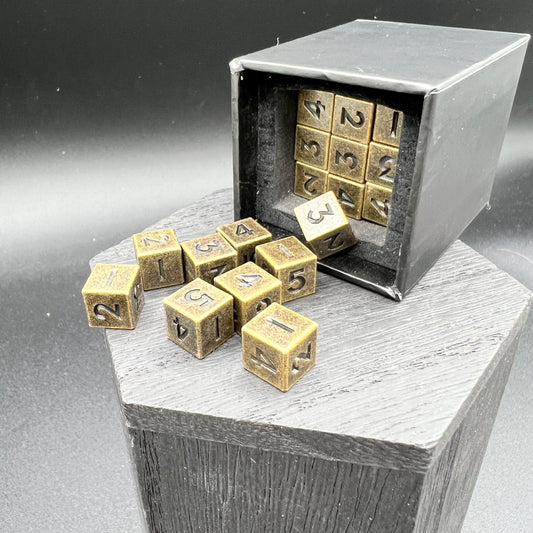 Antique Brass 36 pack of D6's