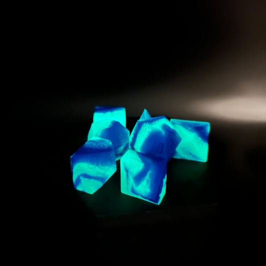 Glow Blue Silicone Dice