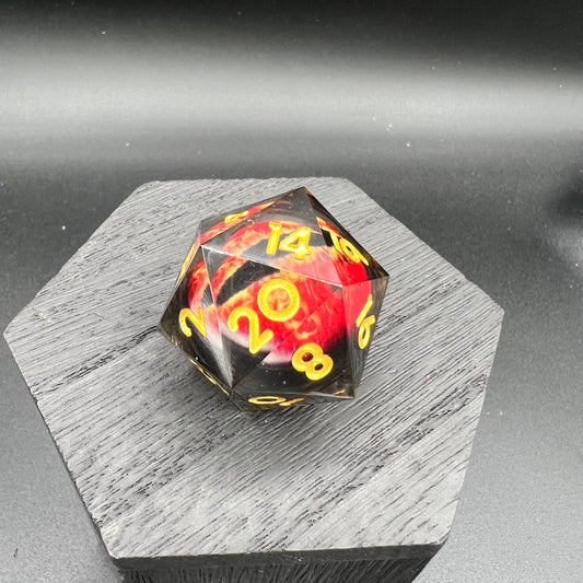 Red Dragon Eye Liquid Core Large D20